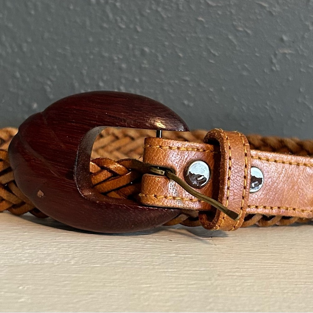 Brown Woven Leather Belt